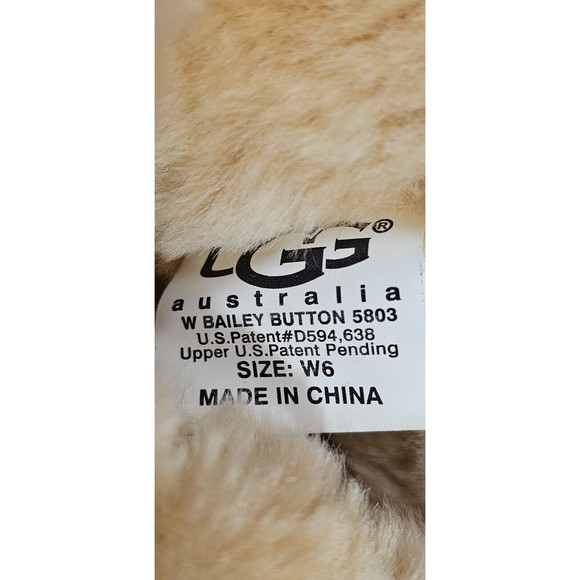 UGG Classic Bailey Button Boots in Chestnut Leather Sheepskin Womens 6 Warm Cozy - Picture 10 of 12